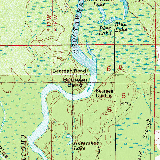 Topographic Map of Bearpen Bend, FL