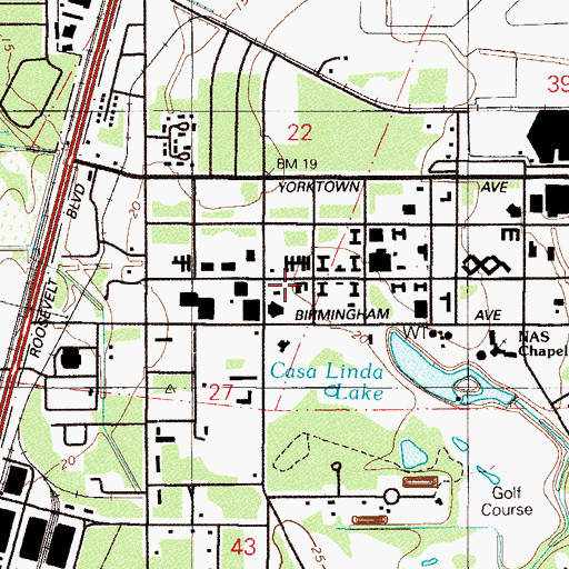 Topographic Map of Jacksonville Naval Air Station Post Office, FL