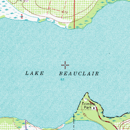 Topographic Map of Lake Beauclair, FL