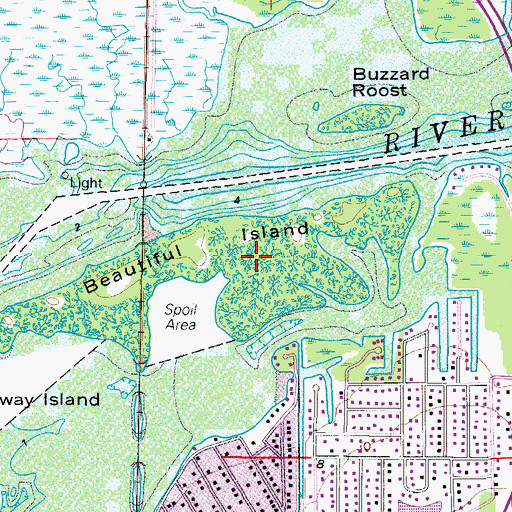 Topographic Map of Beautiful Island, FL