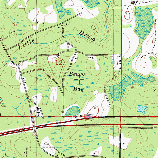 Topographic Map of Beaver Bay, FL
