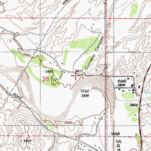 Topographic Map of Cumero Canyon, AZ