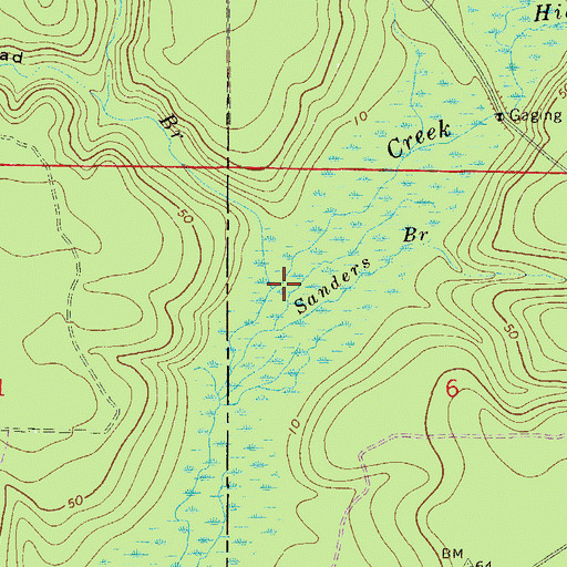 Topographic Map of Bee Branch, FL