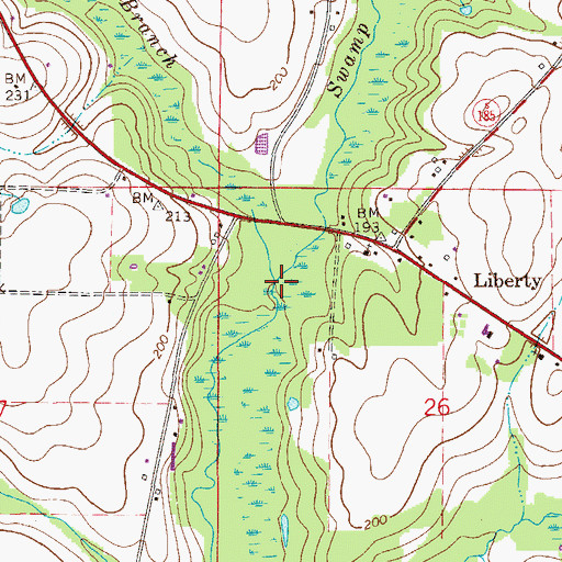 Topographic Map of Bee Branch, FL
