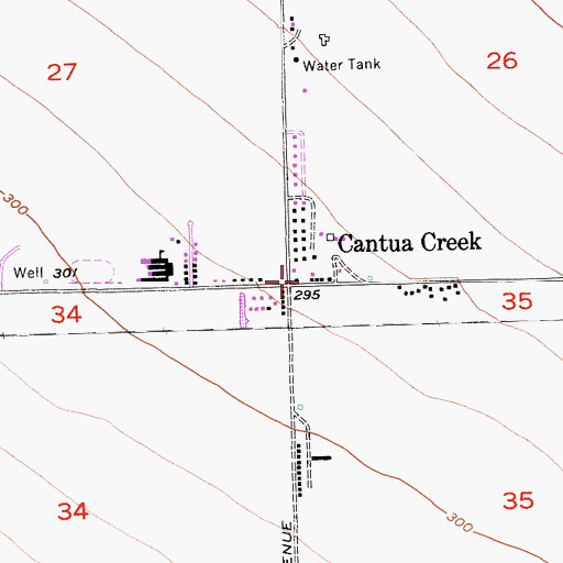 Topographic Map of Cantua Creek Post Office, CA