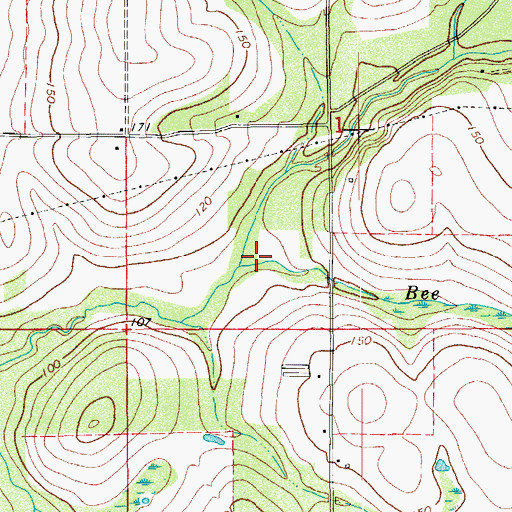 Topographic Map of Bee Branch, FL