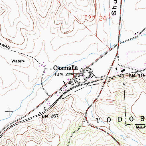 Topographic Map of Casmalia Post Office, CA