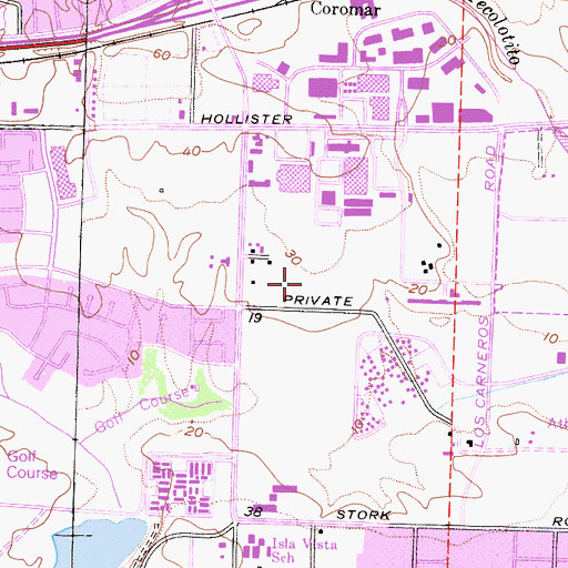 Topographic Map of Ellwood Post Office, CA