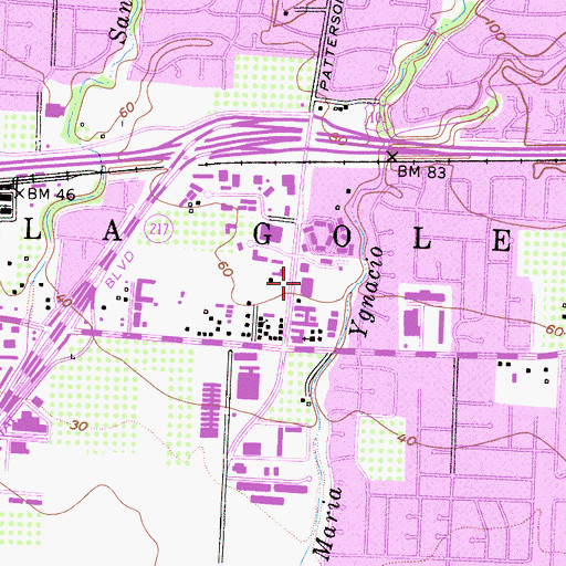 Topographic Map of Goleta Post Office, CA