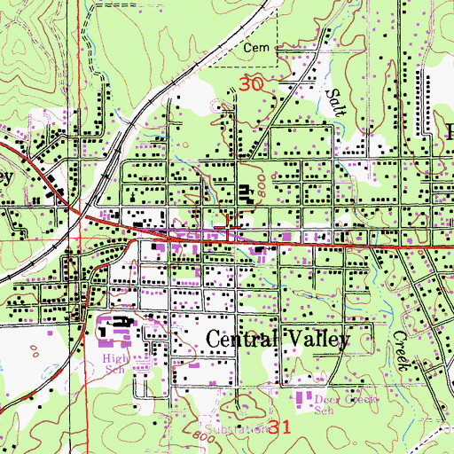 Topographic Map of Shasta Lake Post Office, CA