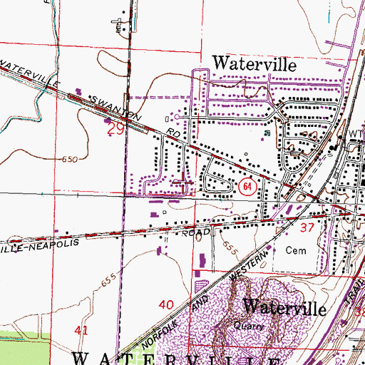 Topographic Map of Township of Roche de Boeuf, OH