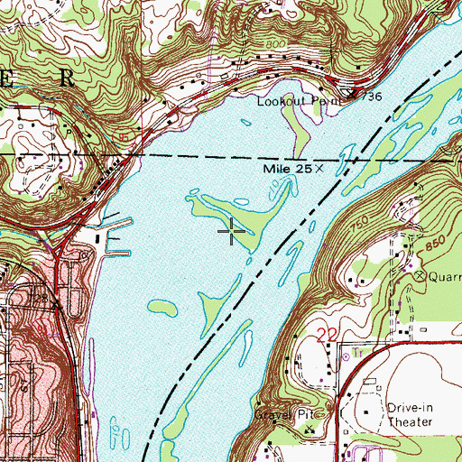 Topographic Map of Saint Croix Islands, MN