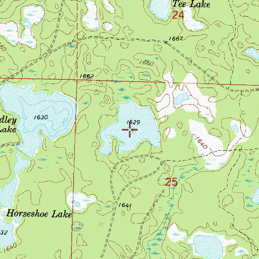 Topographic Map of Donut Lake, WI