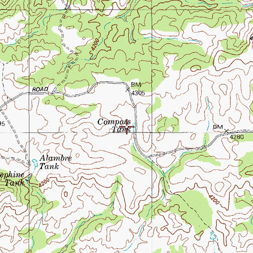 Topographic Map of Compass Tank, AZ