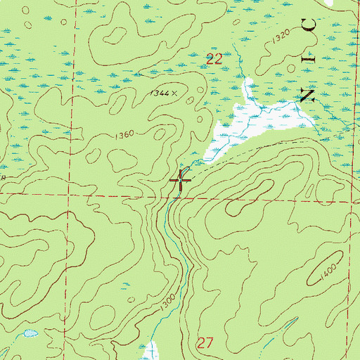 Topographic Map of Knowles Creek Impoundment, WI