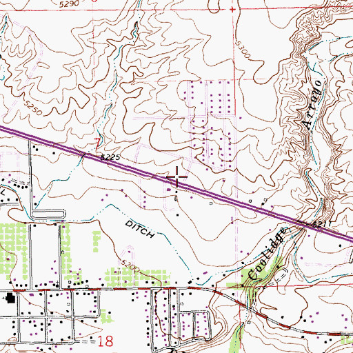 Topographic Map of Town of Kirtland, NM