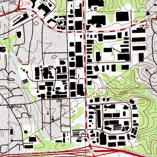Topographic Map of City of Tucker, GA