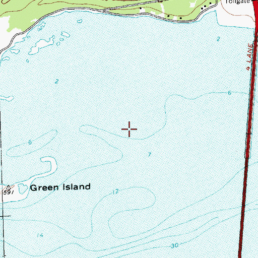 Topographic Map of Kerin Island, MI