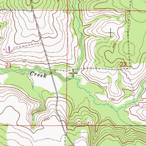 Topographic Map of Beech Tree Creek, FL
