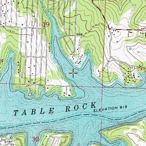 Topographic Map of Quail Cove, MO
