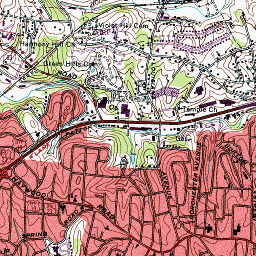 Topographic Map of Fox Creek, NC