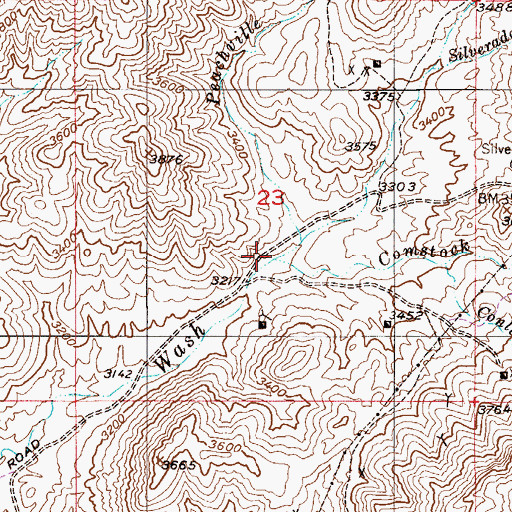 Topographic Map of Comstock Wash, AZ