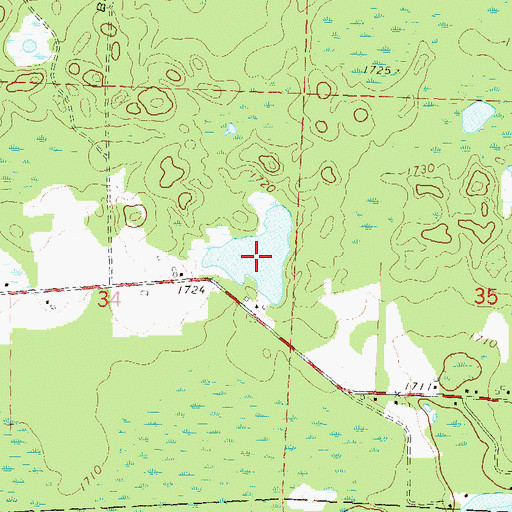 Topographic Map of Brady Lake, WI