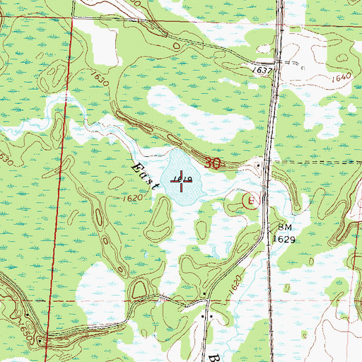 Topographic Map of Chub Lake, WI
