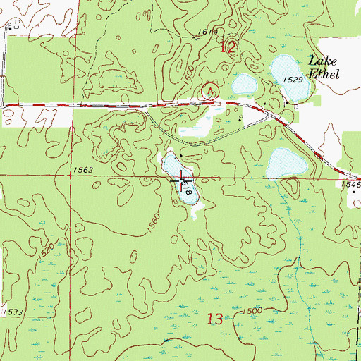 Topographic Map of Eddy Lake, WI
