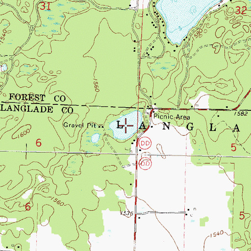 Topographic Map of Harper Lake, WI