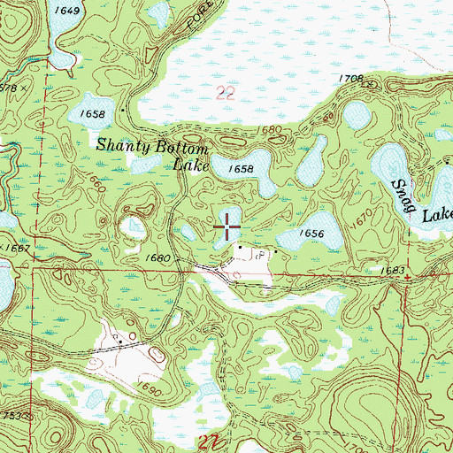 Topographic Map of McDonald Lake, WI