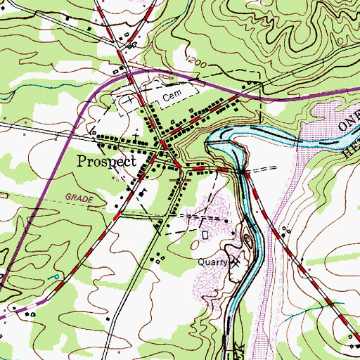 Topographic Map of Prospect Census Designated Place, NY