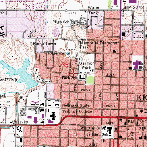 Topographic Map of Election Precinct 7, NE