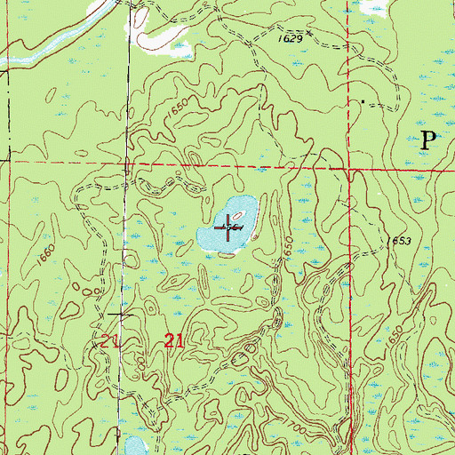 Topographic Map of One Island Lake, WI