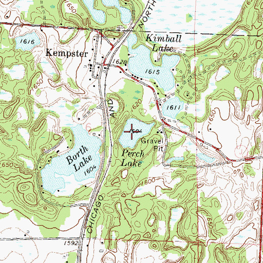 Topographic Map of Perch Lake, WI