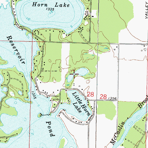 Topographic Map of Horn Shaped Lake, WI