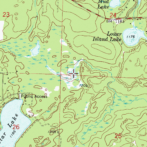 Topographic Map of Lost Lake, WI