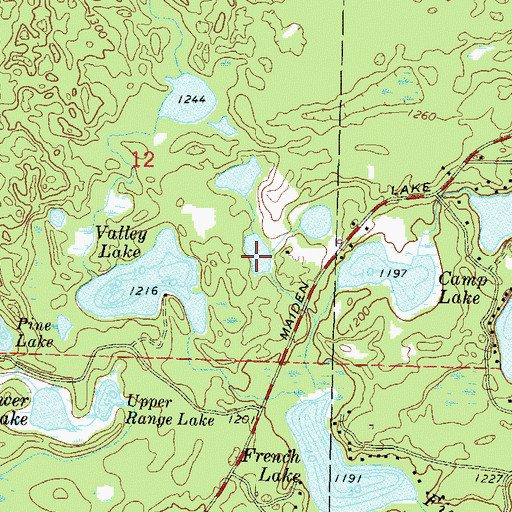 Topographic Map of Swansons Lake, WI