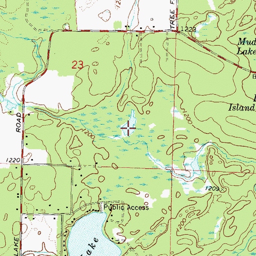 Topographic Map of Wades Lake, WI