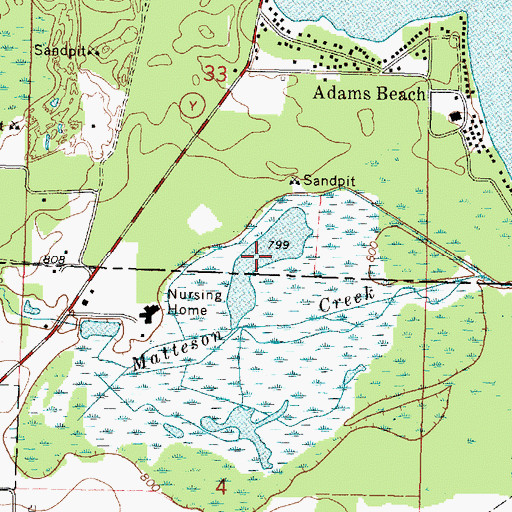 Topographic Map of Big Lake, WI