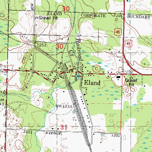 Topographic Map of Eland Pond, WI