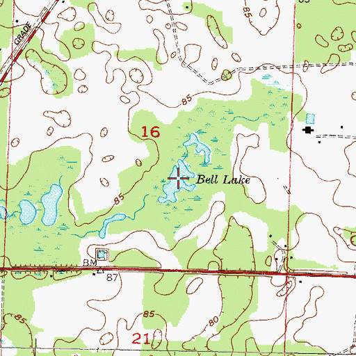 Topographic Map of Bell Lake, FL