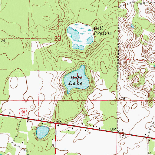 Topographic Map of Bell Lake, FL