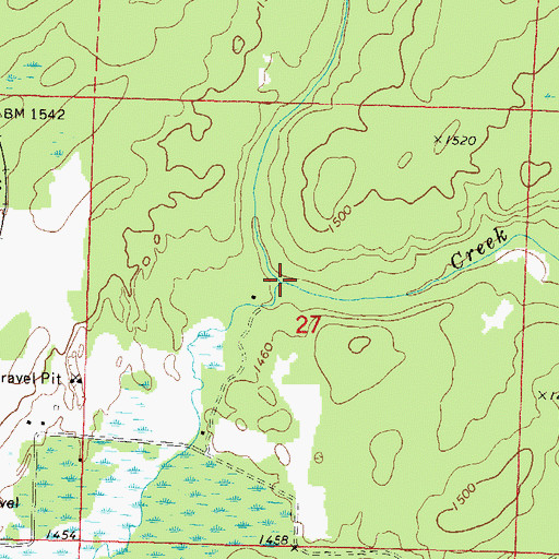 Topographic Map of Oneva Creek, WI