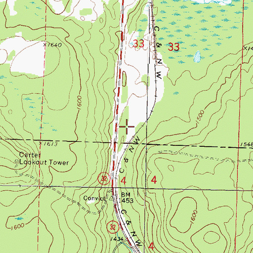Topographic Map of Oneva (historical), WI