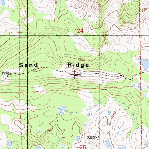 Topographic Map of Sand Ridge, CA