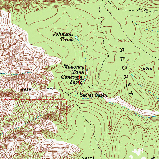 Topographic Map of Concrete Tank, AZ