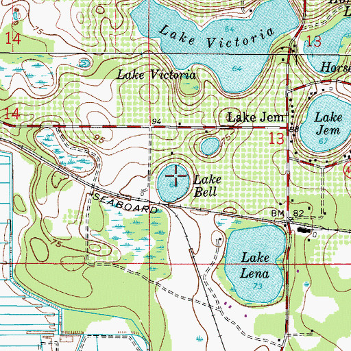 Topographic Map of Lake Bell, FL