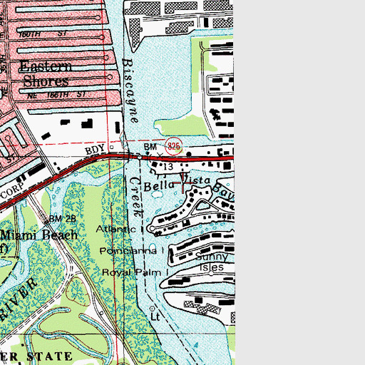 Topographic Map of Bella Vista Bay, FL