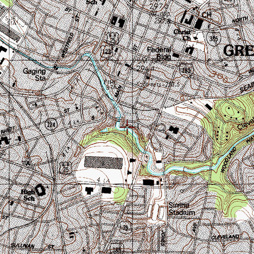 Topographic Map of Lower Falls, SC
